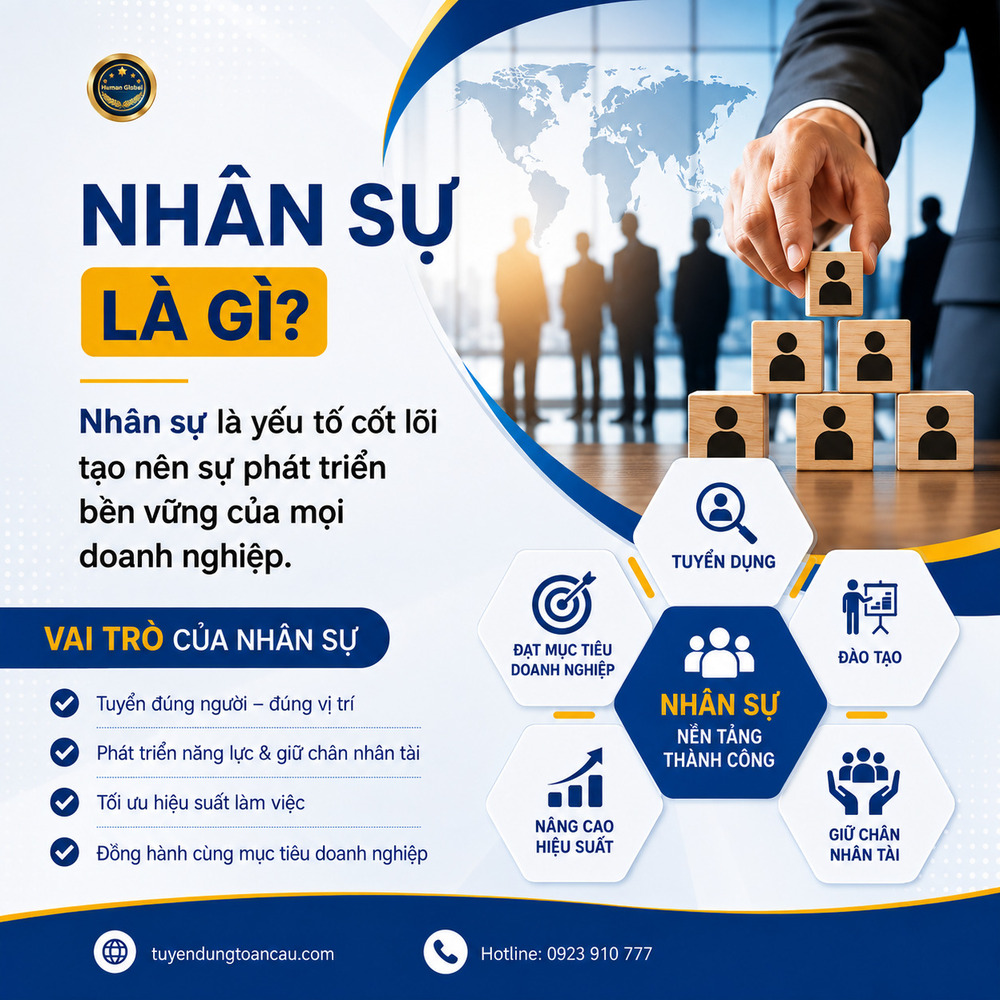 Nhân sự là bộ phận phụ trách các nhiệm vụ liên quan đến nguồn lực con người trong một tổ chức hoặc doanh nghiệp